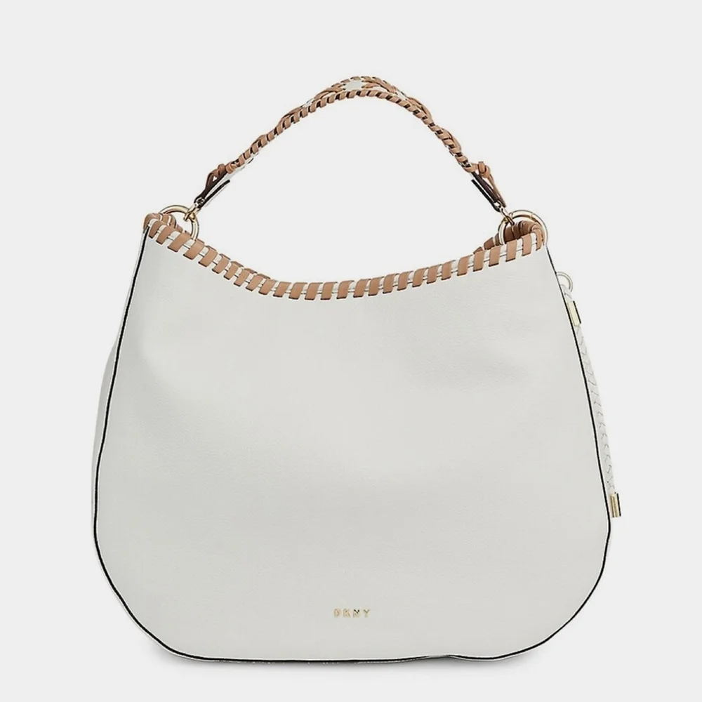 DKNY Winnie braid pebble finish leather hobo